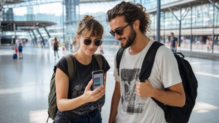 Foreign travelers checking Busan Rock Festival 2026 tickets