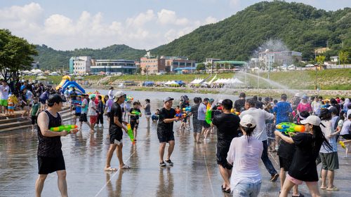 Jangheung Water Festival 2026 riverside water fight scene