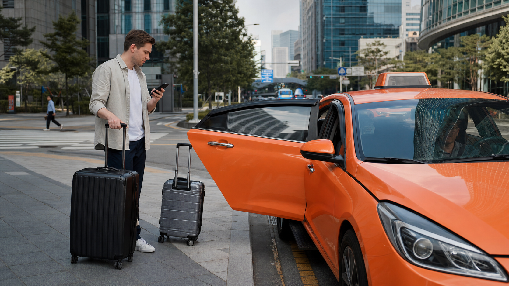 Korea taxi luggage tips for foreigners Seoul curb pickup