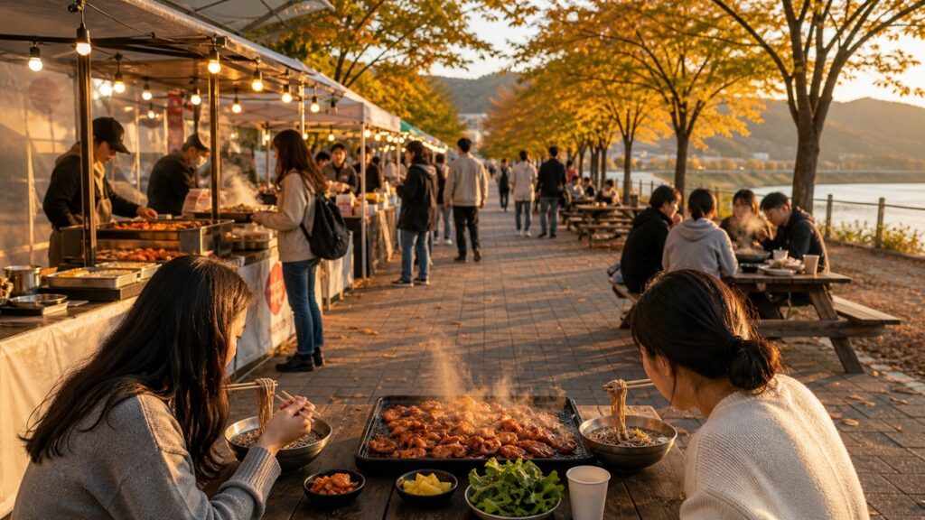 Chuncheon Makguksu & Dakgalbi Festival 2026 autumn riverside food-stall scene
