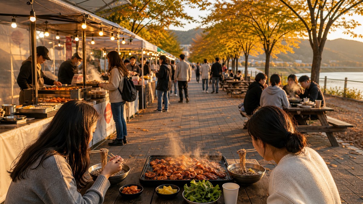 Chuncheon Makguksu and Dakgalbi Festival 2026 autumn riverside food-stall scene