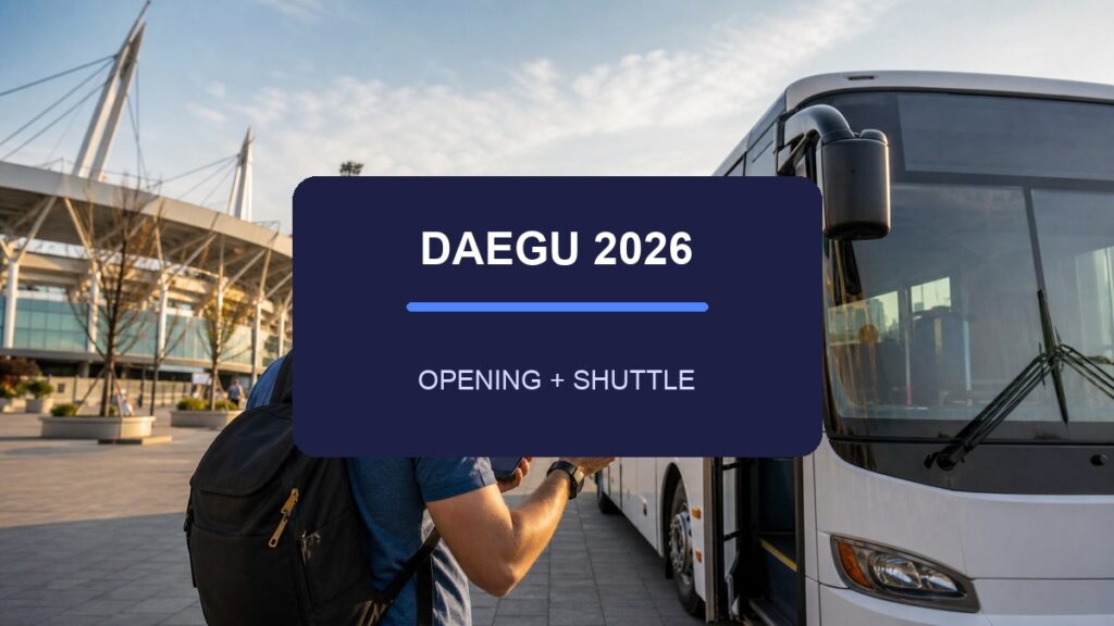 Daegu World Masters 2026 opening ceremony and shuttle travel thumbnail
