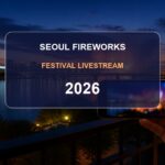 Seoul fireworks festival livestream 2026 thumbnail with a Han River livestream scene and centered keyword text