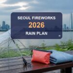 Seoul fireworks festival weather cancellation 2026 thumbnail with a rain-ready Han River viewing scene
