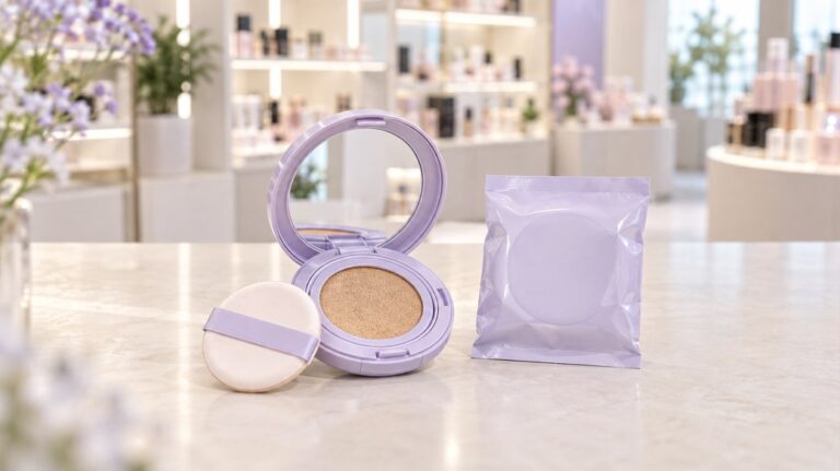 Korean cushion foundation compact or refill 2026 thumbnail showing an open compact beside a sealed refill