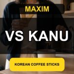 Korean instant coffee sticks Maxim vs KANU 2026 thumbnail showing two coffee sticks beside a mug and kettle