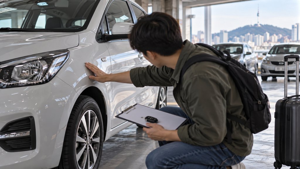 Korea rental car insurance excess realistic scene showing the main article task in context